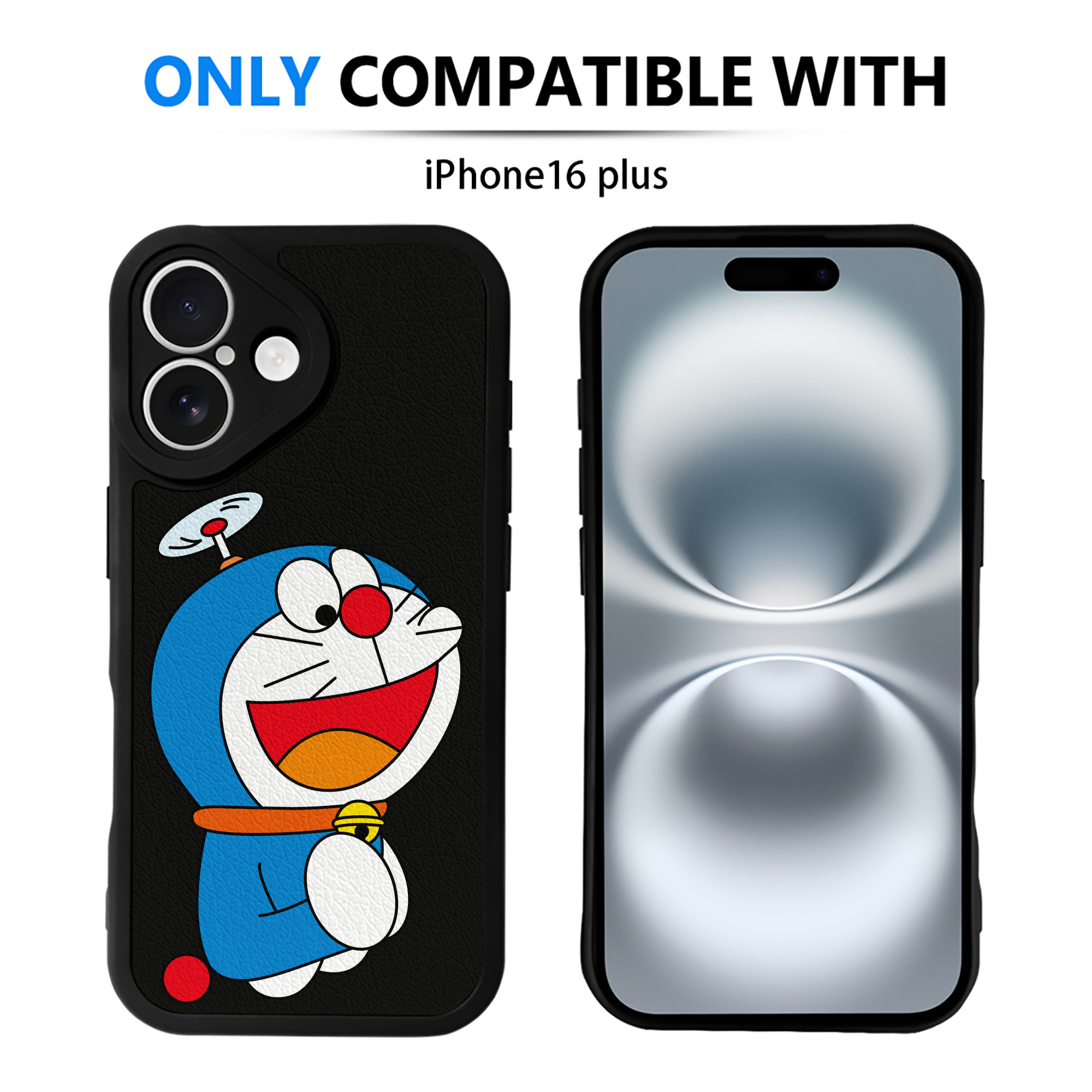 （画像用） ドラえもん Doraemon 【iPhone 16シリーズ対応】シリコンスマホケース（レザー調） 材質：シリコン